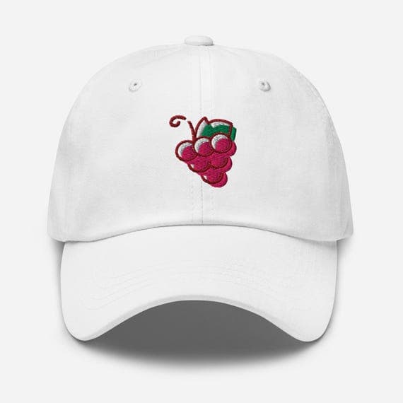 Cute Grapes Baseball Dad Cap | Fruit Embroidered Hat | Summer Casual Adjustable Cap | Cute Gift for Fruit Lovers
