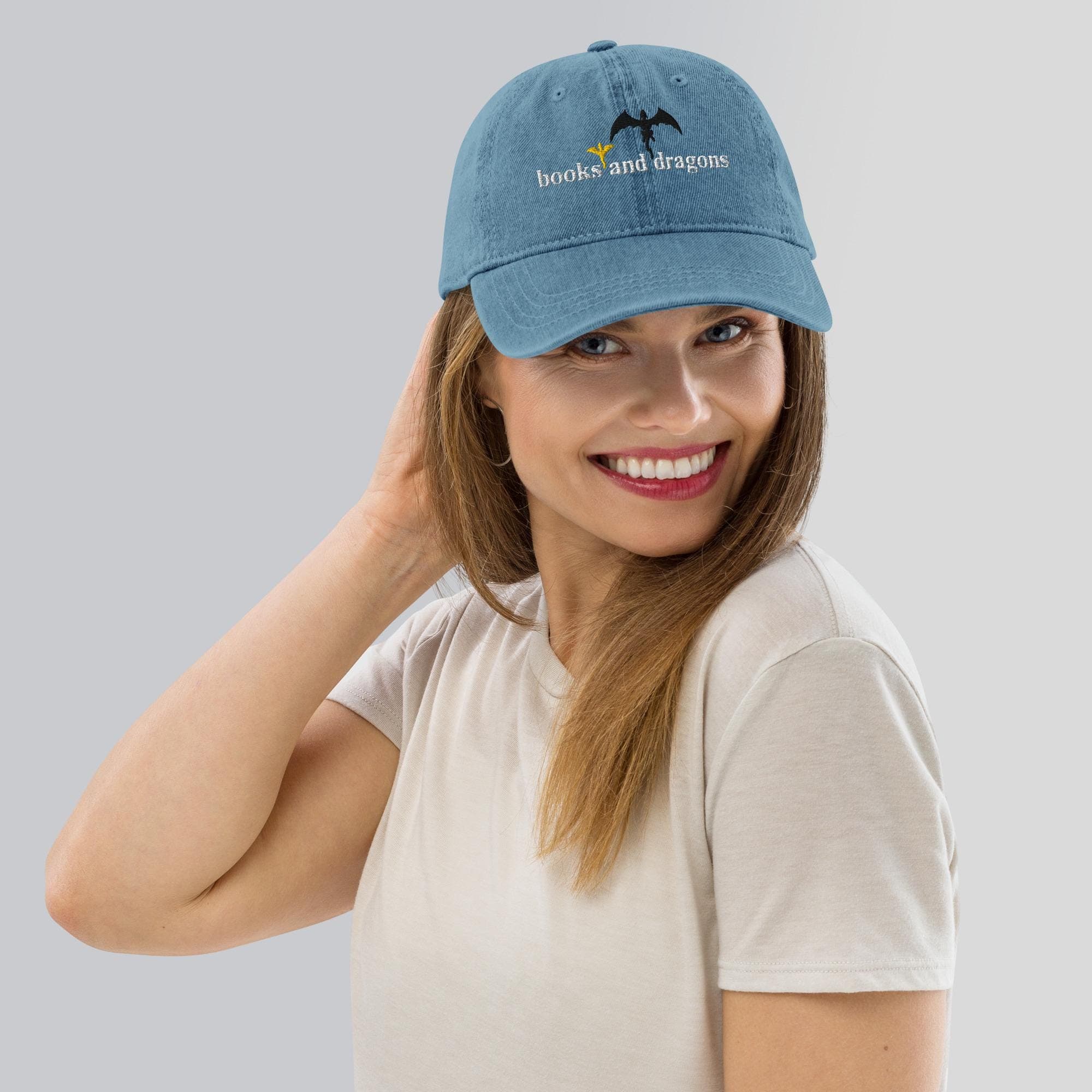 Books and Dragons Denim Hat Embroidered | The Riders Quadrant Gift Dragon Rider Hat
books denim hat
dragons denim hat
book and dragon hat
gift for book lovers gift
hat for book lovers hat
fantasy bookish gift
Basgiath War College
Fly or Die hat