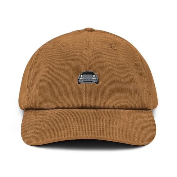 Gray Miata Embroidered Corduroy Cap | Mazda MX5 Car Hat Gift for Car Lovers | Retro Roadster Dad Hat | JDM Style Cord Cap for Miata Fans