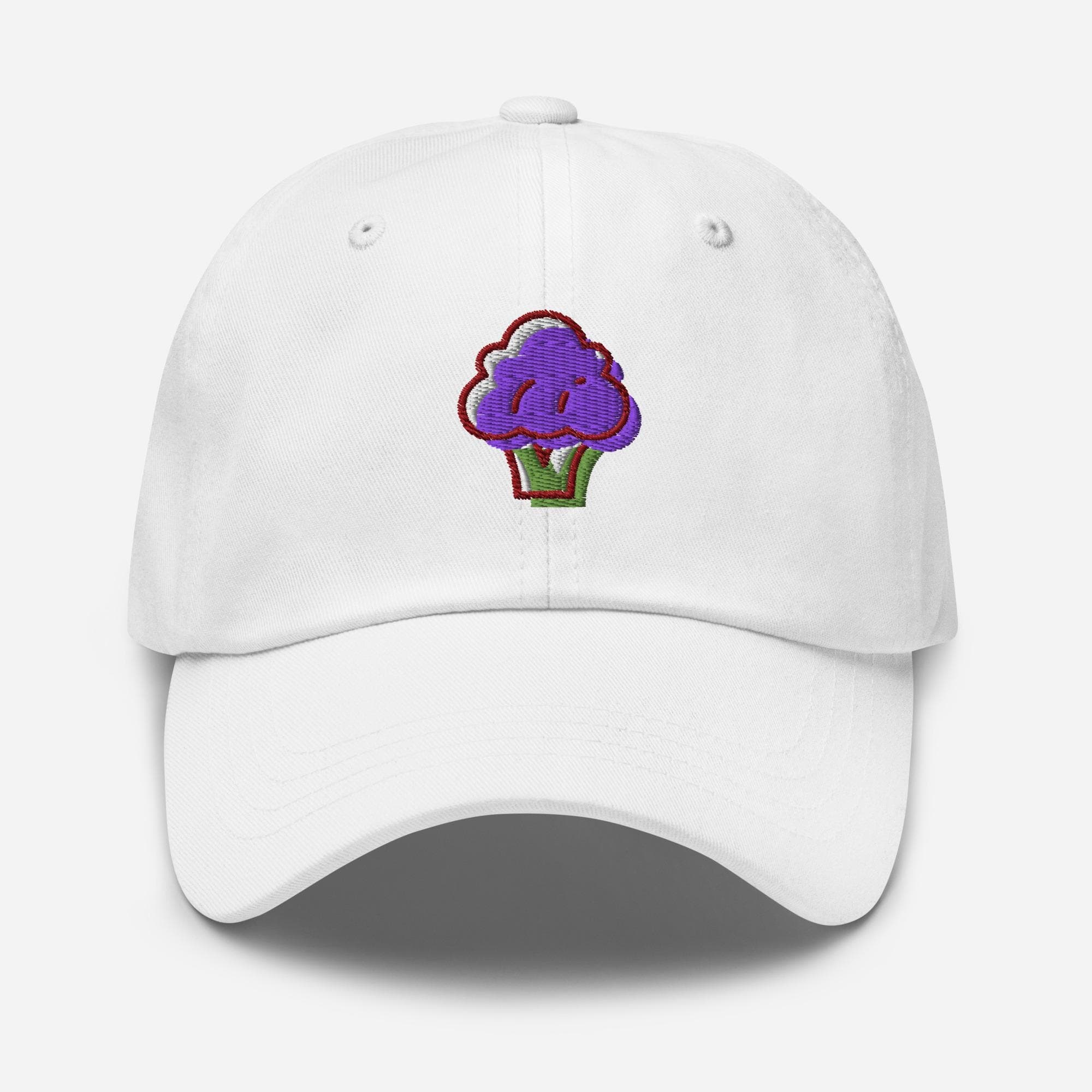 Cute Purple Broccoli Dad Cap | Funny Vegetable Baseball Hat | Gift for Gardeners & Veggie Lovers