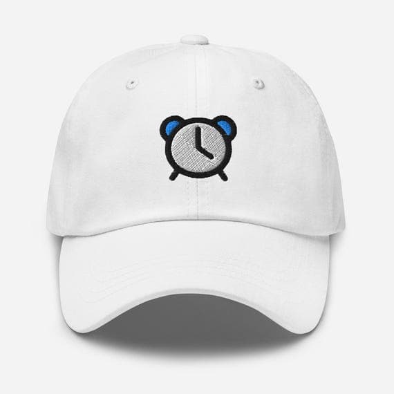 Alarm Clock Embroidered Cap – Retro Aesthetic Hat, Minimalist Icon Dad Hat, Clock Lovers Gift