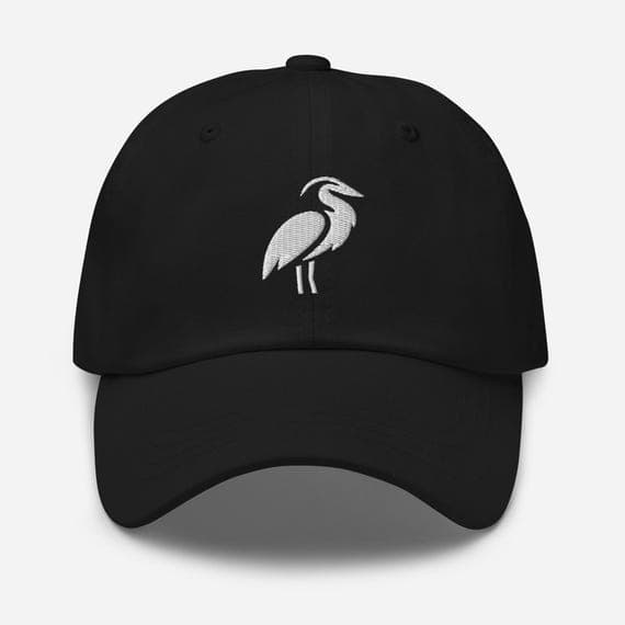Heron Hat Embroidered Cap | Bird Lover Cap | Nature Inspired Baseball Cap
