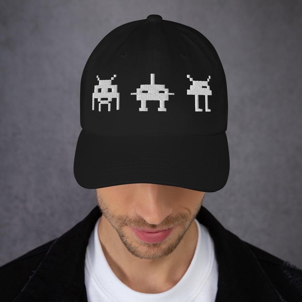 Classic Game Monster Embroidered Cap – Retro Gamer Hat, Vintage Gaming Gift, Geek Style Baseball Cap, Nerdy Dad Hat
