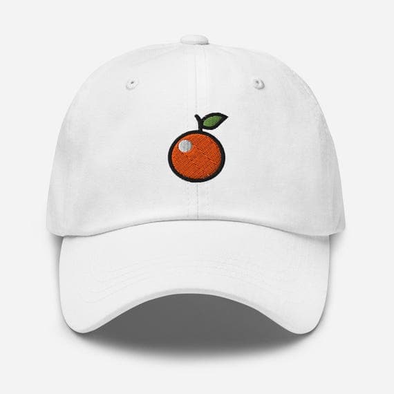 Orange Fruit Embroidered Cap – Summer Fruit Baseball Hat, Cute Citrus Accessory, Fruit Lover Gift