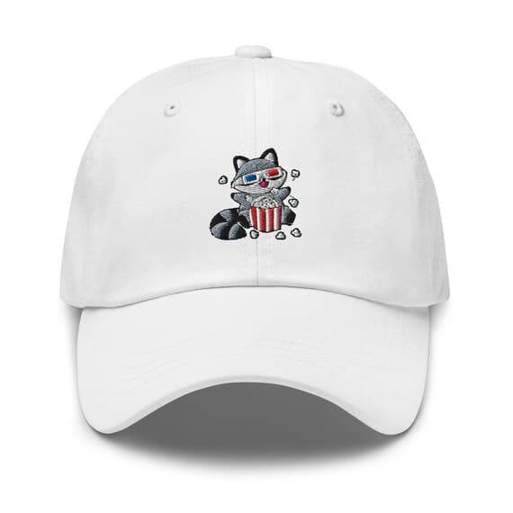 Raccoon Movie Hat Embroidered Cap | Funny Animal Watching Movie Dad Hat | Cute Raccoon Baseball Cap Gift