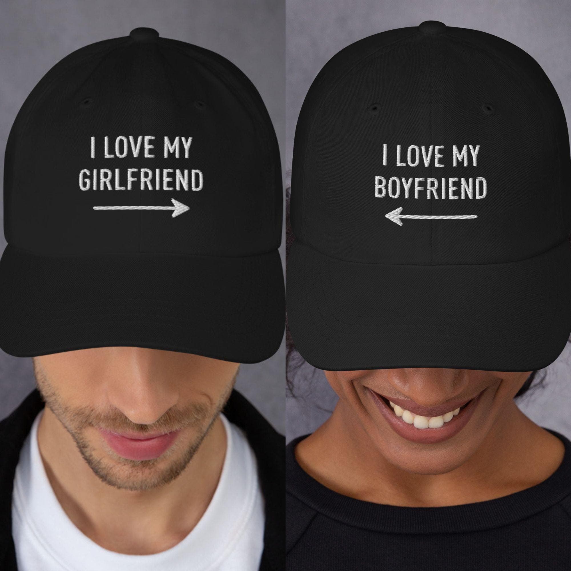 I Love My Boyfriend Hat, Valentines Day Hat, Funny Girlfriend Hat, Gifts for Boyfriend Dad Cap, Valentines Gift for Men Baseball Cap