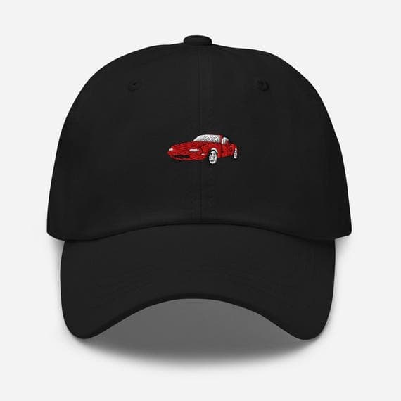 Red Miata Embroidered Dad Hat, JDM Car Baseball Cap, MX5 Miata Gift for Car Enthusiasts, Embroidery Cap for Him