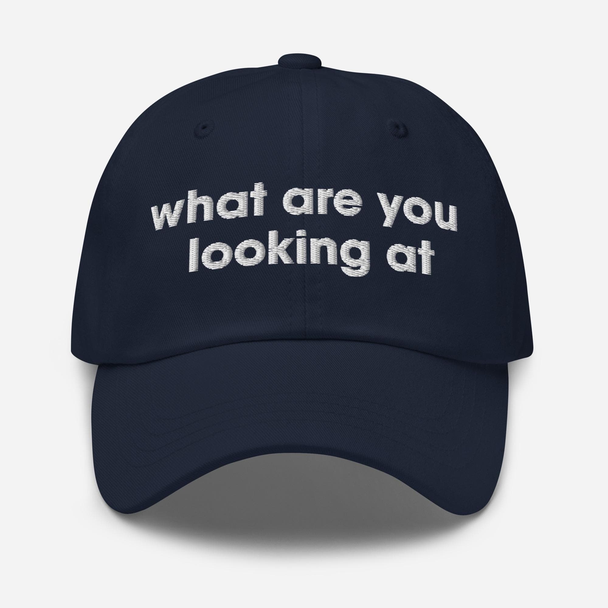 What are you looking at Hat | Embroidered Dad Cap funny hat
funny dad hat
funny humor on hat
funny quotes on hat
funny gift hat
funny sarcasm hat
funny sayings on hat
gift for
funny statement hat
gift for mom
gift for friend