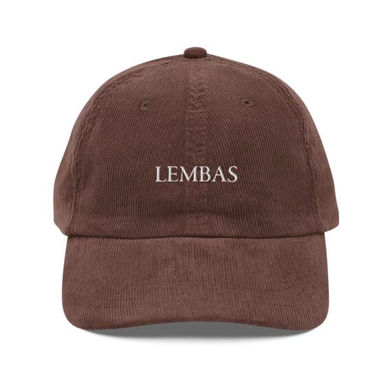 Lembas Hat Embroidered Corduroy cap For Fantasy Lover