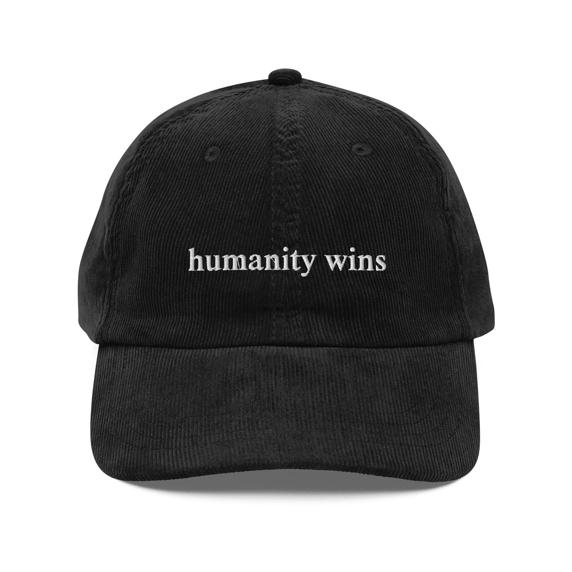 Humanity Wins Hat | | Premium Vintage Corduroy Cap | Embroidered Hat