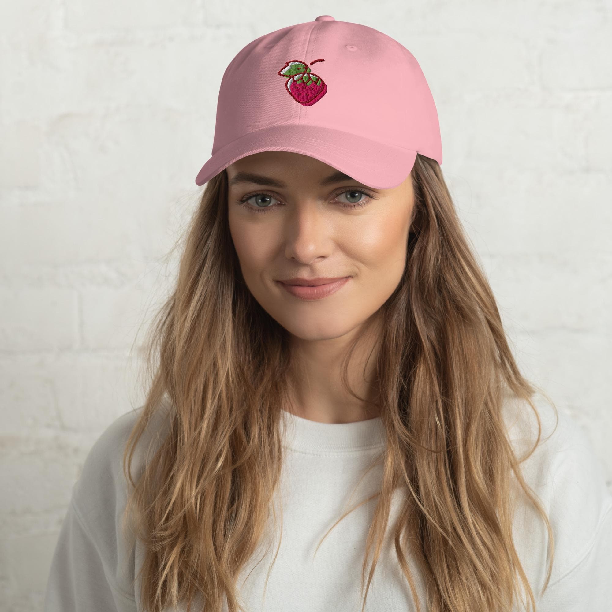 Embroidered Strawberry Hat Dad Cap | Cute Aesthetic Baseball Cap | Fruit Lover Gift Summer Accessory