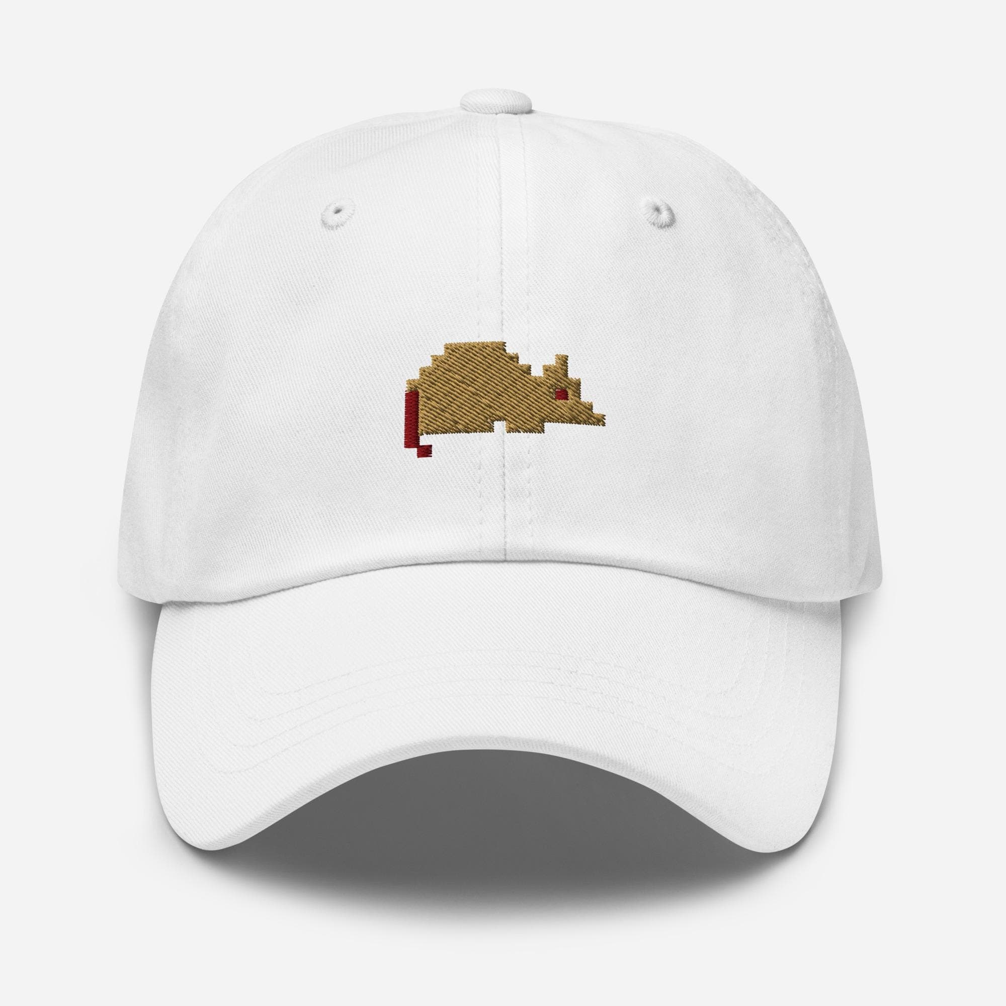 Pixel Mouse Embroidered Dad Cap, Retro Gamer Baseball Hat, 90s Pixel Art Mouse Cap, Adjustable Casual Gaming Hat