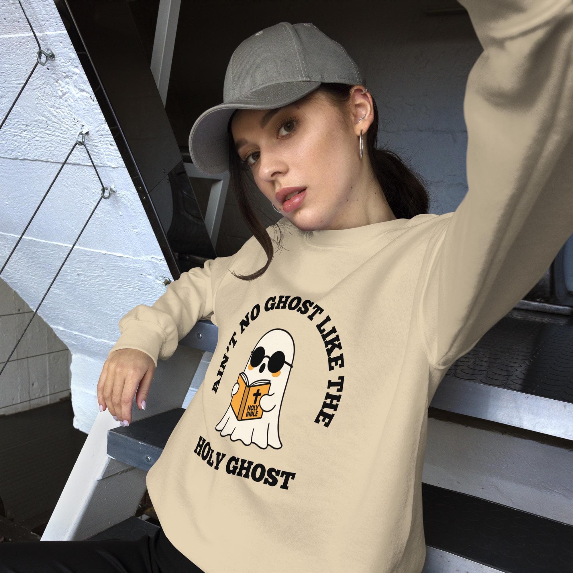 Cute Ghost Sweatshirt, Funny Christian Gifts, Funny Christian Halloween Sweatshirt, Religious Halloween Shirt, Christian Apparel, Catholic