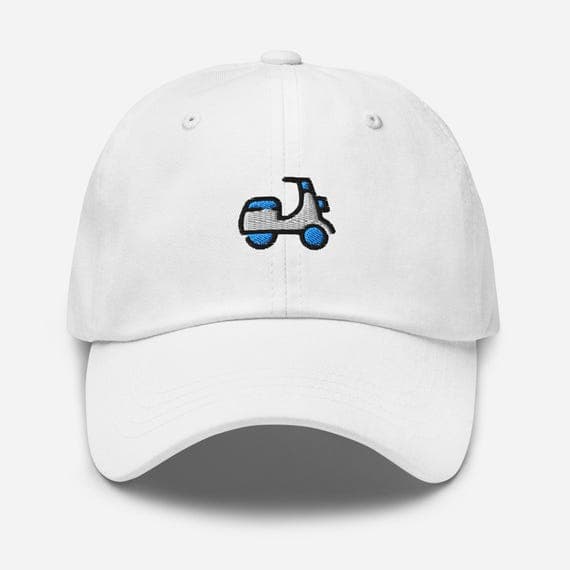 Cute Scooter Embroidered Hat, Bike Rider Baseball Cap, Aesthetic Embroidery Dad Hat, Unique Gift for Cyclist or Scooter Lover