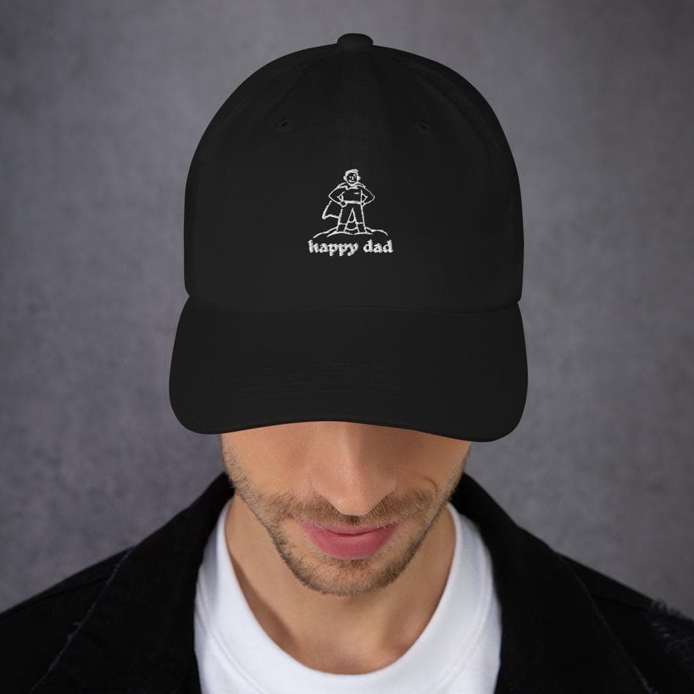 Happy Dad Embroidered Baseball Cap | Father’s Day Gift for Dad | Casual Cotton Dad Hat | Funny Embroidery Cap for Men | Gift for Him