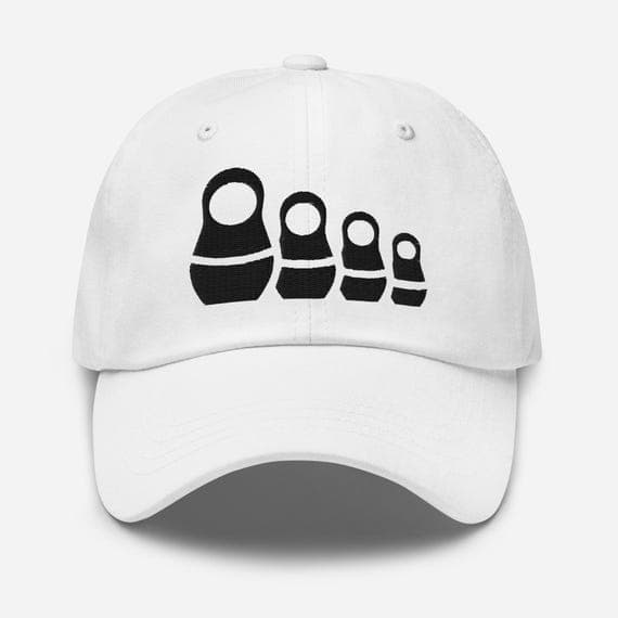 Embroidered Matryoshka Doll Hat – Russian Nesting Doll Cap – Unique Folk Art Embroidery Gift