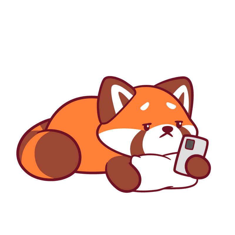 Cute Red Panda Using Phone Embroidered Hat, Gift For Panda Lovers Baseball Cap, Dad Cap Gifts, Gift for Dad Gift for Mom Hat Panda
