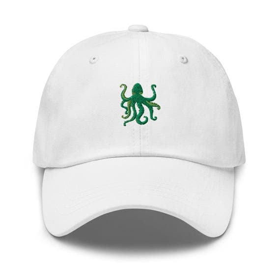 Cute Green Octopus Embroidered Dad Hat Gift Octopus Lover Cap Gift Sea Creature Cap Sea Animals Hat Gift Baseball Cap