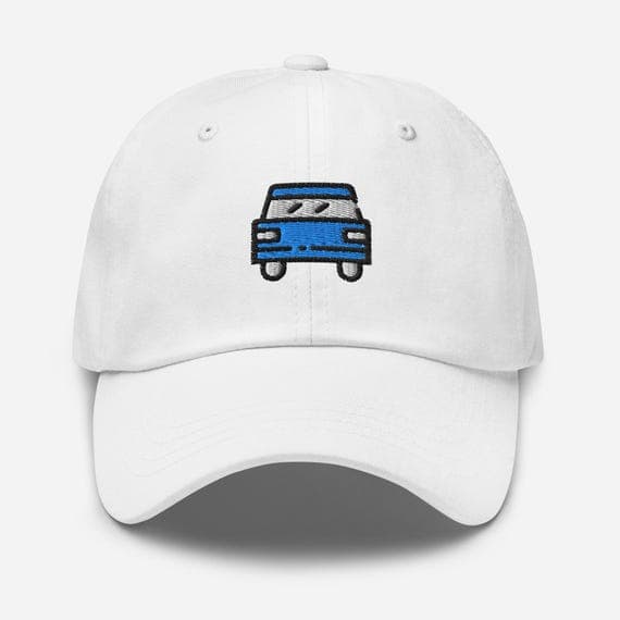 Cute Car Embroidered Hat – Unisex Baseball Cap – Fun Cartoon Car Design – Gift for Car Lovers