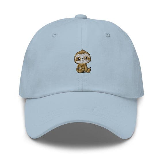 Cute Sloth hat Embroidered Dad Hat Sloth Gifts for Sloth Lovers Cap Animal Lovers Gift for Dad Gift for Mom Baseball Cap