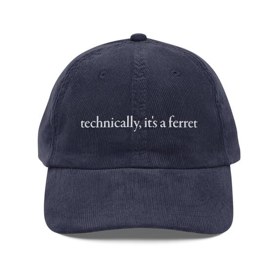 Technically its a ferret Hat Embroidered Corduroy Cap