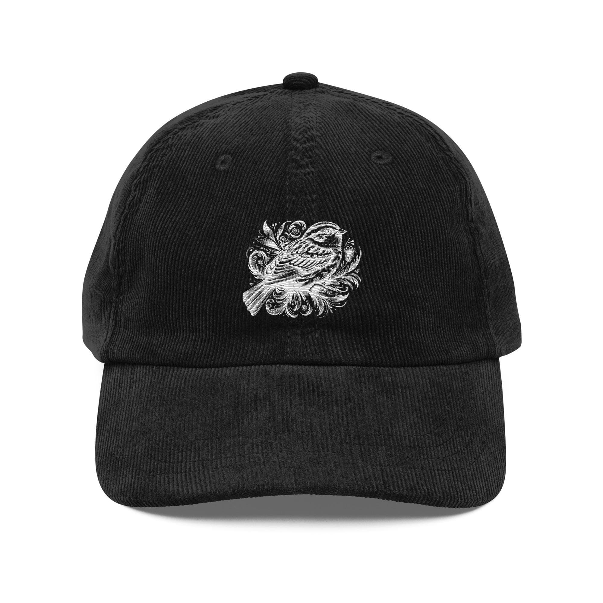 Vintage Bird Embroidered Corduroy Cap