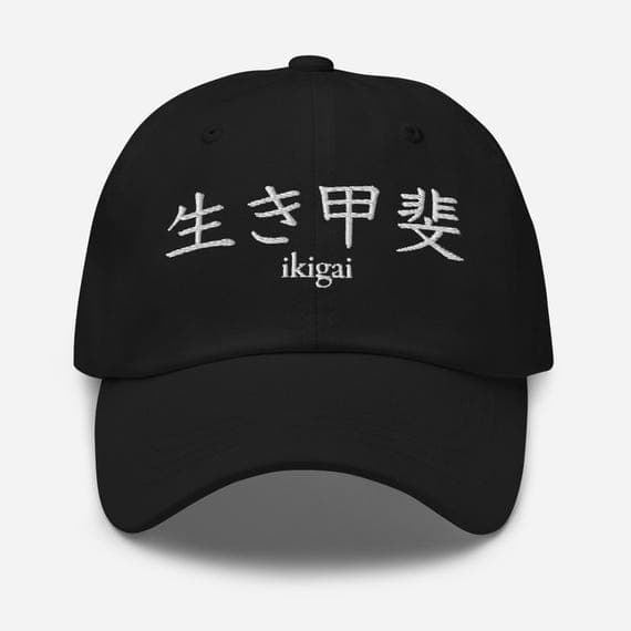 Ikigai Hat Embroidered Dad Cap | Ikigai Kanji Character Hat