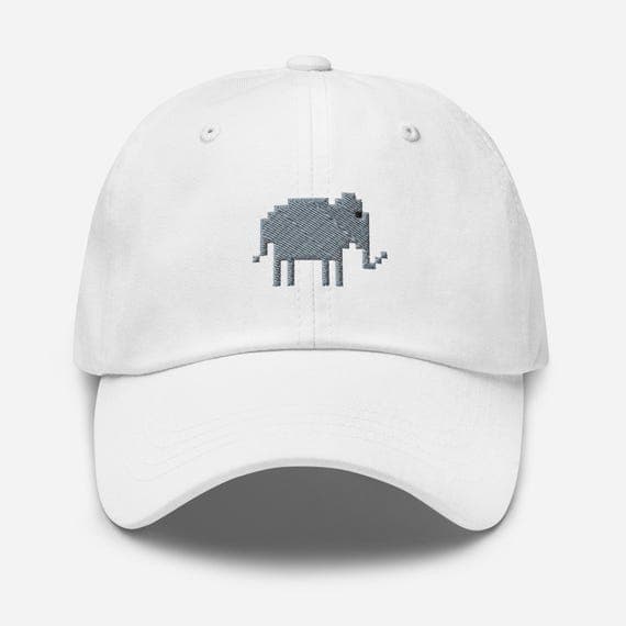 Pixelated Elephant Dad Cap | Unisex Baseball Hat | Retro Animal Embroidery | Gift for Elephant Lovers