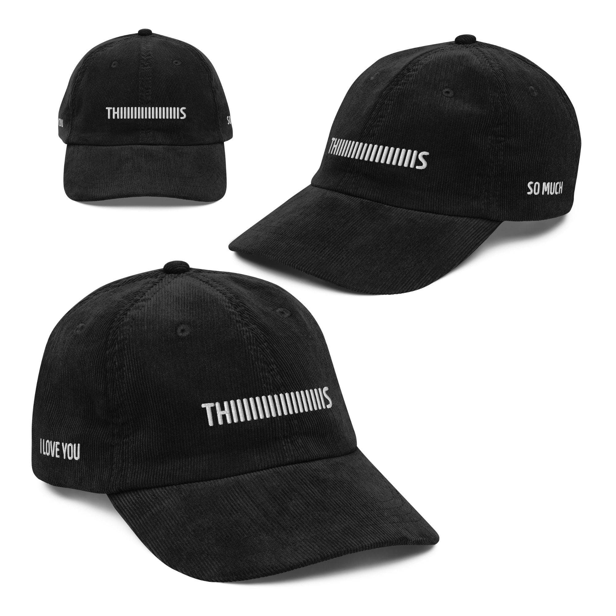 I Love You This So Much Hat | Premium Vintage Corduroy Cap | Embroidered Hat | Valentines Gift