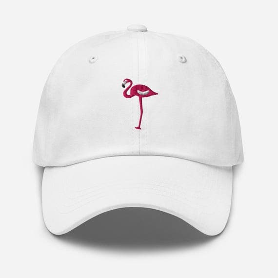 Flamingo Embroidered Cap – Tropical Bird Hat, Summer Beach Baseball Cap, Cute Animal Dad Hat, Gift for Flamingo Lovers