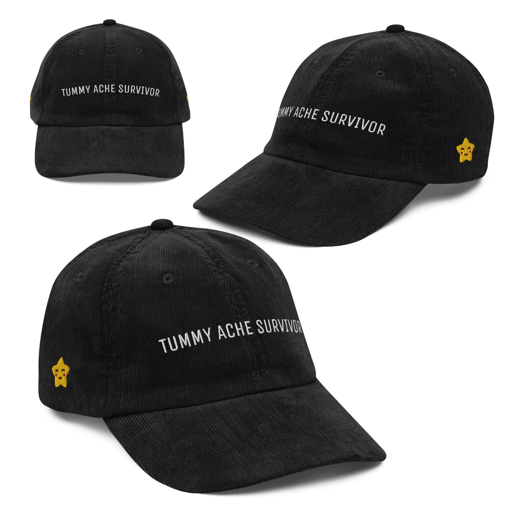 Tummy ache survivor Hat | Premium Vintage Corduroy Cap | Embroidered Hat