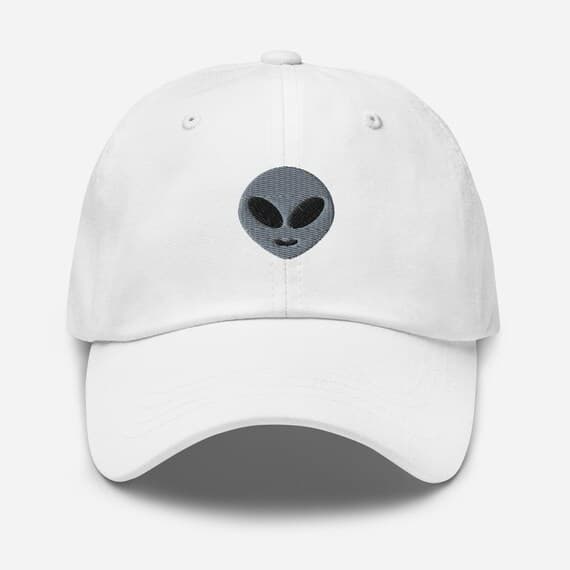 Alien Embroidered Dad Hat | Baseball Cap for UFO Lovers, Space Fans Gift