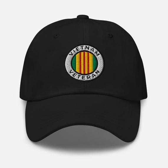 Vietnam Veteran Dad Hat Baseball Cap | Embroidered Military Veteran Cap | Army Navy Air Force Gift for Veterans