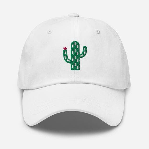 Embroidered Cactus Cap – Plant Lover Hat, Minimalist Desert Baseball Cap, Outdoor Gardening Gift, Succulent Embroidery Dad Hat