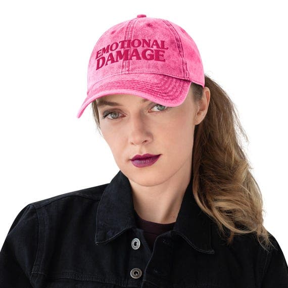 Emotional damage Hat Embroidered Washed Vintage Cotton Twill Cap