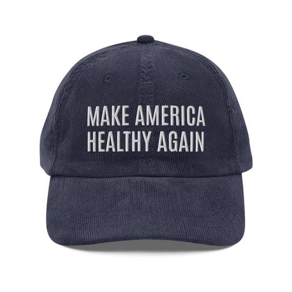 Make America Healthy Again Hat | Premium Vintage Corduroy Cap | Embroidered Hat