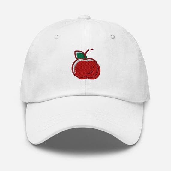 Cute Apple Dad Cap | Baseball Hat for Apple Lovers | Fruit Embroidery Adjustable Hat | Trendy Casual Cap Gift for Her Him
