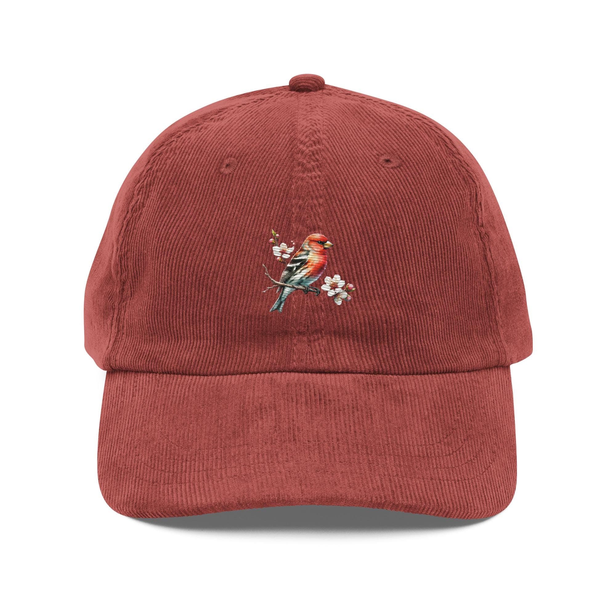 Bird and Flower Hat Embroidered Corduroy Cap flower and birds
bird and flower
cute bird
floral cap
bird in hat
hat with bird
perching bird
wildlife bird
gift cap