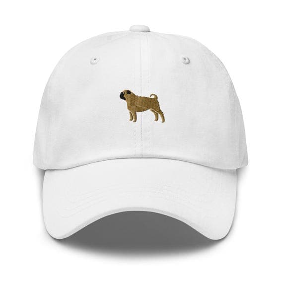 Pug Hat Embroidered Dad Hat Cute Pug Baseball Cap Gift for him Gift for her Dad Hat Dog Cap Animal Lover Hat Gift Dog Breed Pet Gift Cap