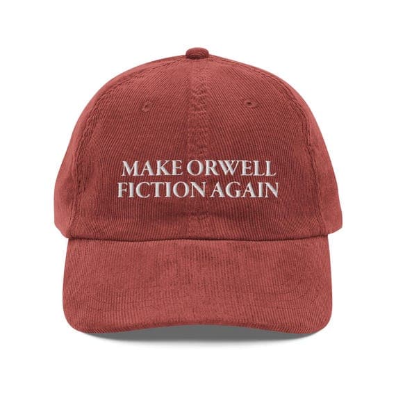 Make Orwell Fiction Again Embroidered Corduroy Cap | George Orwell Cap