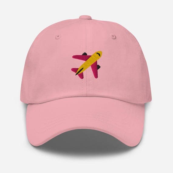 Airplane Baseball Dad Cap – Embroidered Pilot Hat, Travel Gift for Aviation Lovers, Flight Enthusiast Adjustable Cap