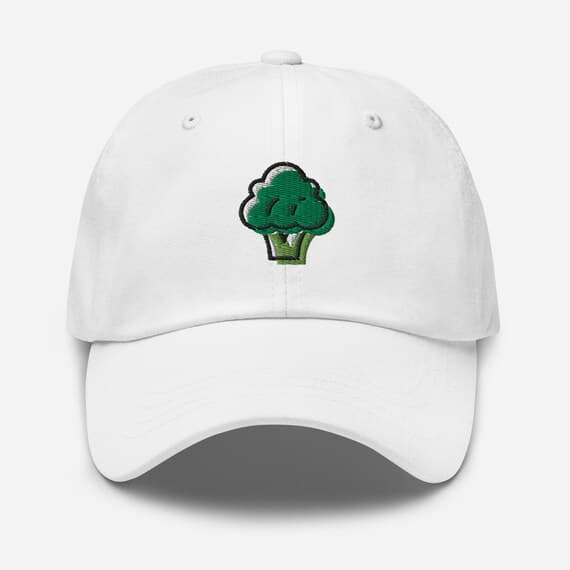 Cute Broccoli Dad Cap | Funny Vegetable Baseball Hat | Plant Lover Gift | Kawaii Broccoli Embroidery | Unisex Adjustable Cap