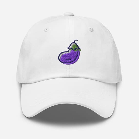 Cute Eggplant Dad Cap | Baseball Hat for Veggie Lovers | Funny Garden Food Embroidered Hat