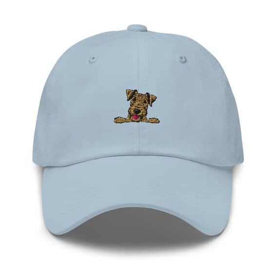 Airedale Terrier Hat Embroidered Hat Cute Terrier Cap Gift for Dad Dog Animal Lover Gift for Terrier Dog Owner Baseball Cap