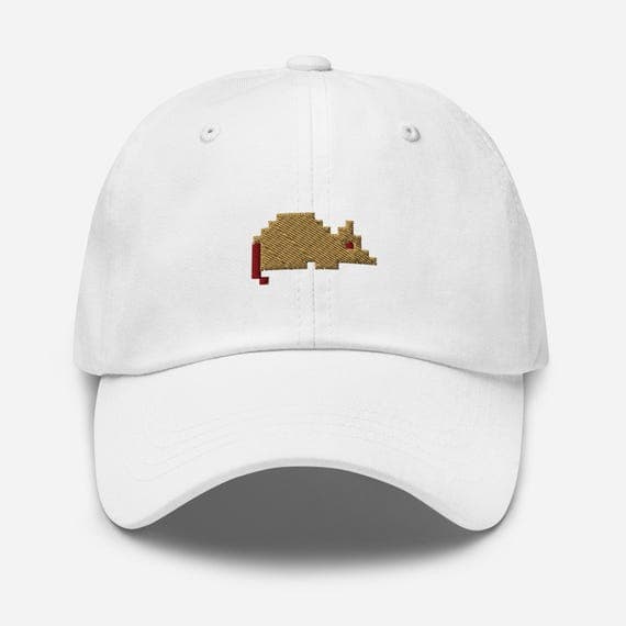 Pixel Mouse Embroidered Dad Cap, Retro Gamer Baseball Hat, 90s Pixel Art Mouse Cap, Adjustable Casual Gaming Hat